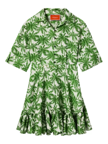 Rochie mini La Doublej cu imagine de costum verde
