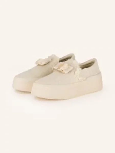 Ferragamo Plateau Pantofle krémová