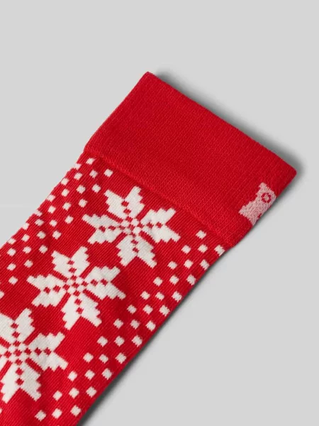 Skarpety z nadruk z logo model Isle Stars' Happy Socks czerwone