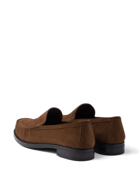 Pantofi loafer Prada din piele de căprioară maro