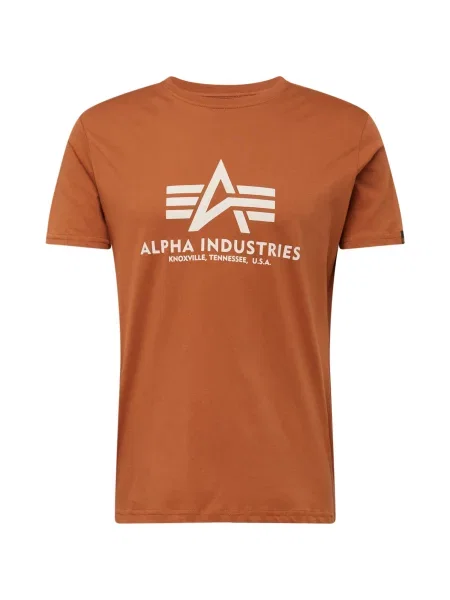 ALPHA INDUSTRIES Tricou maro caramel alb