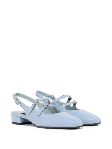 Iš natūralios odos bateliai Carel Paris slingback mėlyna