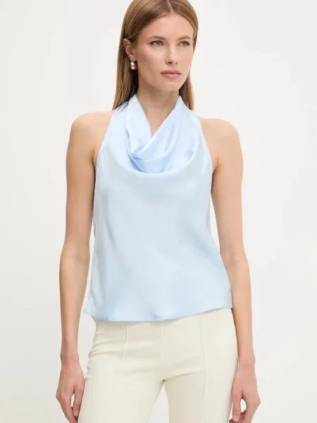 Блуза Answear Lab дамска с изчистен дизайн синьо