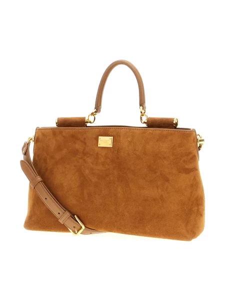 Torebka Dolce And Gabbana skórzana brązowa