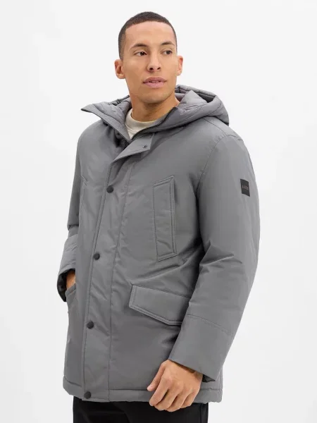 BOSS Orange Parka Mężczyźni jednolity 48 szary