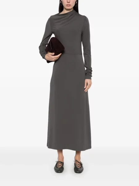 Rochie Toteme din jerseu drapată de costum gri