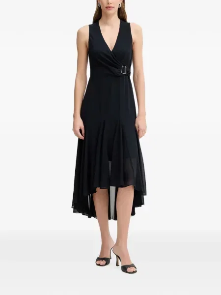 Rochie midi Morgan cu cataramă asimetrică negru