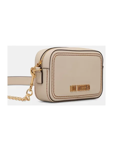 Love Moschino torebka crossbody z imitacji skóry beżowa