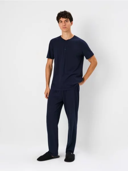 Sinsay Piżama dwuczęściowa granatowy