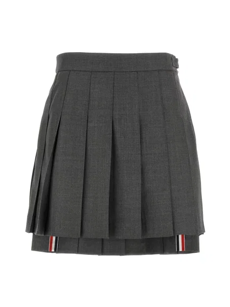 Spódnica mini Thom Browne wełniana szara