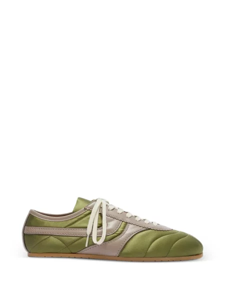 Sneakerși Dries Van Noten din satin matlasate verde