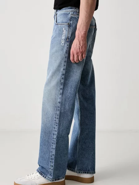 Off-White Half Arrow blugi relaxed fit pentru bărbați alb