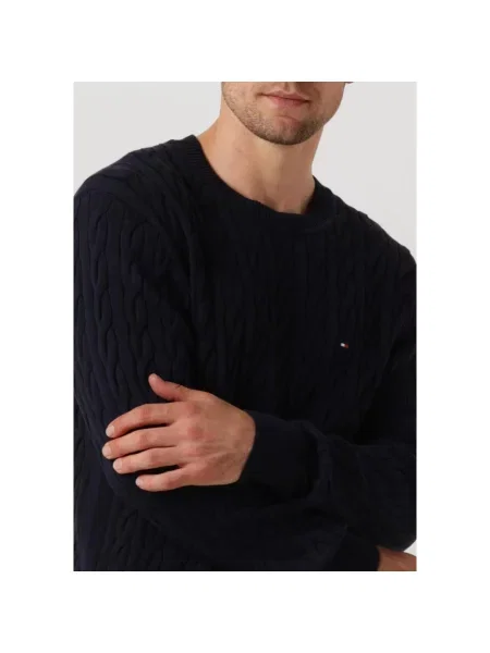 Sweter Tommy Hilfiger z nadrukiem granatowy