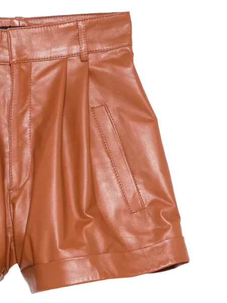 Pantaloni scurți Manokhi din piele maro