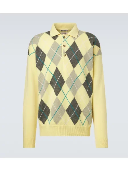 Pulover Jw Anderson de lână cu model argyle galben