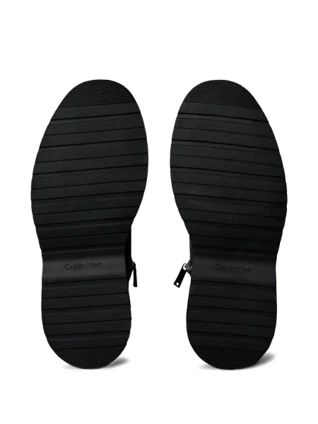 Botine Calvin Klein din piele cu autograf negru