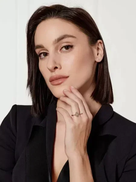 TORY BURCH Gyűrű Kira Clover sárga