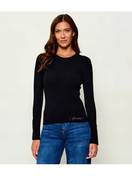 Guess pulover pentru femei cu vâscoză ELLIE negru