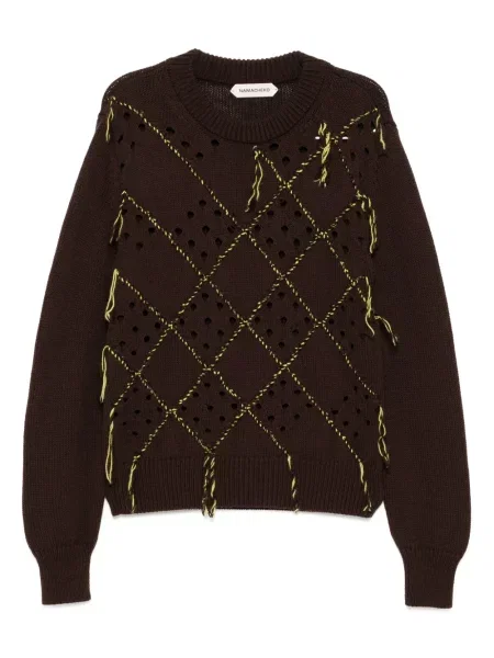 Пуловер Namacheko с кръгло деколте кафяво