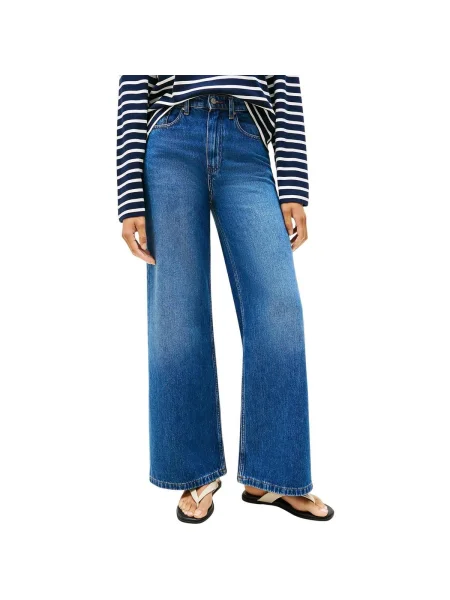 Tommy Hilfiger Blugi FLO | high waist albastru