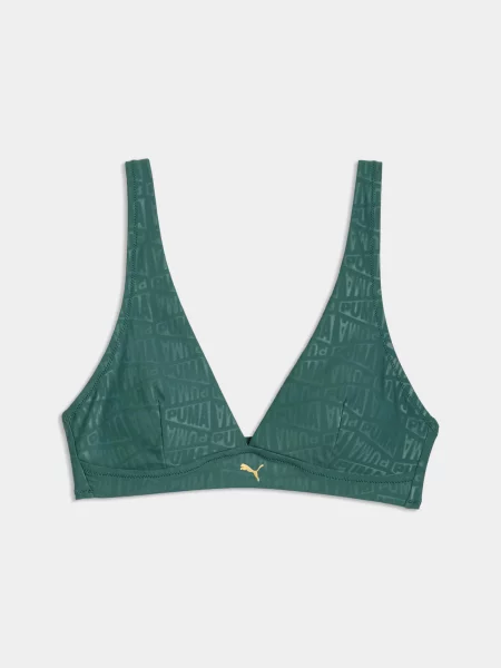 Верх купальника PUMA Swim Embossed V-n комбінований верх зелений