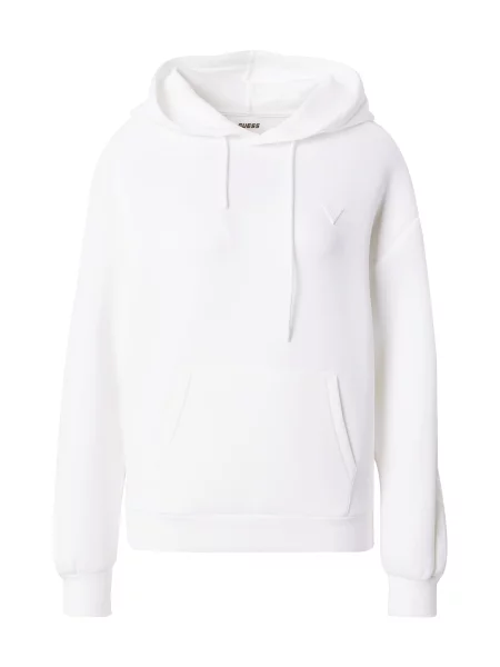 Суичър с качулка Guess с качулка с апликация бяло