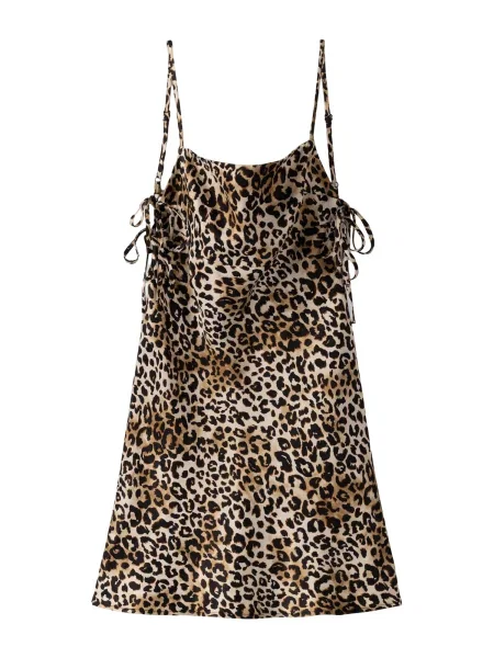 Bershka Rochie bej / maro închis negru