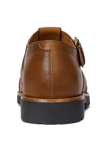 Papuci Polo Ralph Lauren din piele cu autograf cu cordon albastru