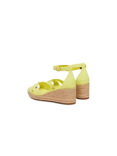 Espadrilky Tommy Hilfiger Hemp Crossover Strap Wedge Espadrilles zelená