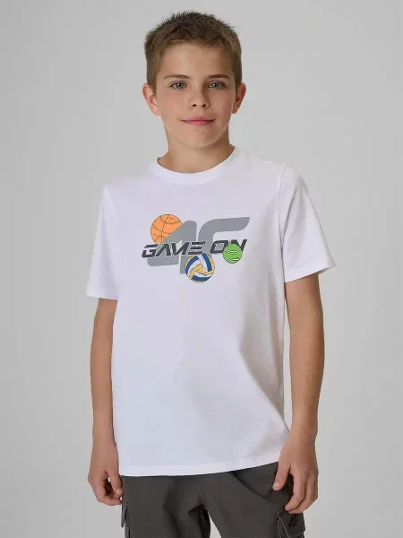 T-shirt chłopięcy 4F biała
