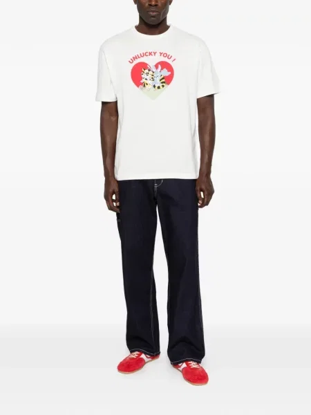 Tricou Kenzo cu imagine cu motiv cu inimi alb