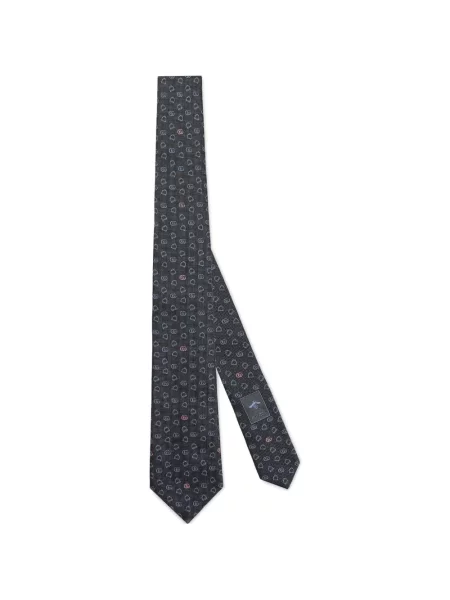 Cravată Gucci cu autograf negru