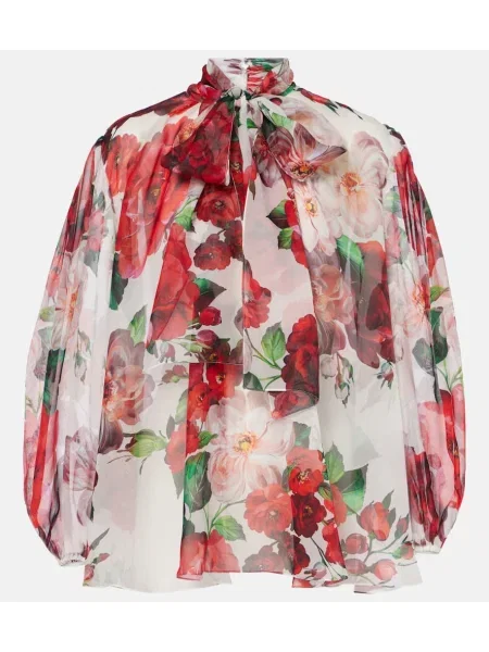 Копринена блуза Dolce&gabbana на цветя