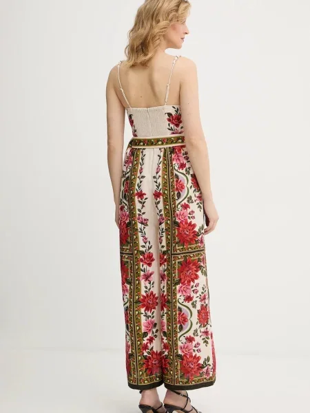 Льняной комбинезон Farm Rio бежевый