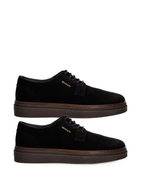 Sneakerși Gant cu șireturi din piele de căprioară negru