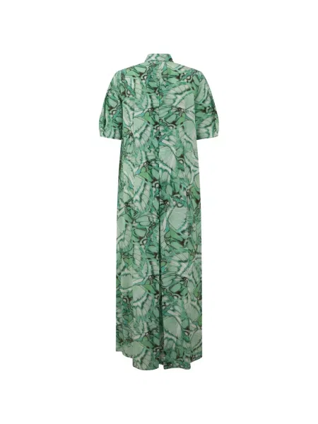 Rochie Alberta Ferretti de mătase cu imagine verde