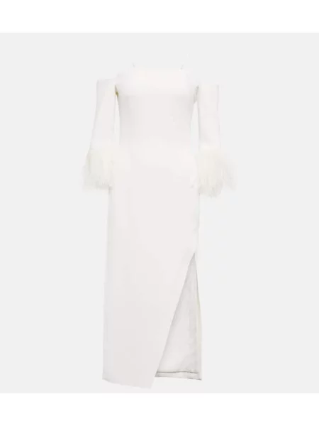 Sukienka midi David Koma do kolan garniturowa biała