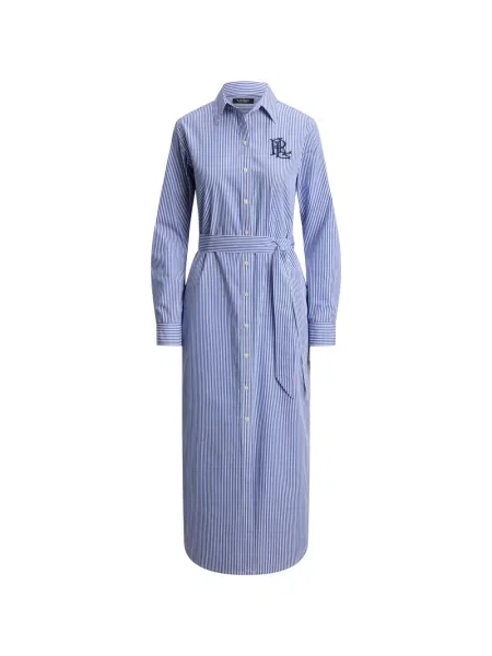 Cu centură rochie tip cămașă Lauren Ralph Lauren albastru