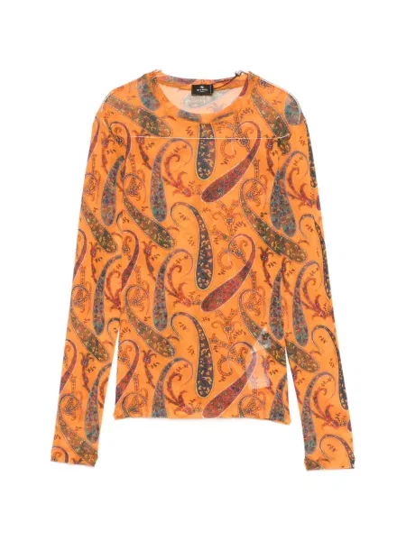 Top Etro cu imagine cu model paisley portocaliu
