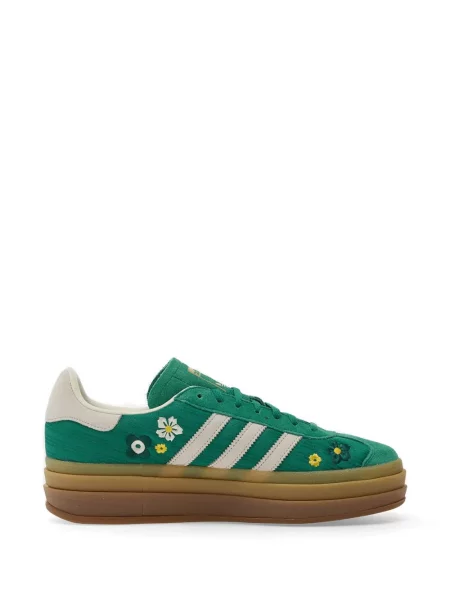 Sneakerși Adidas alergare din piele de căprioară cu model floral negru
