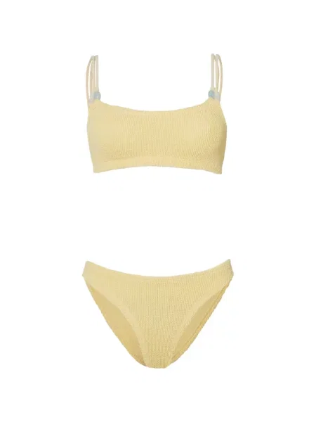 Bikini Hunza G cu mărgele galben