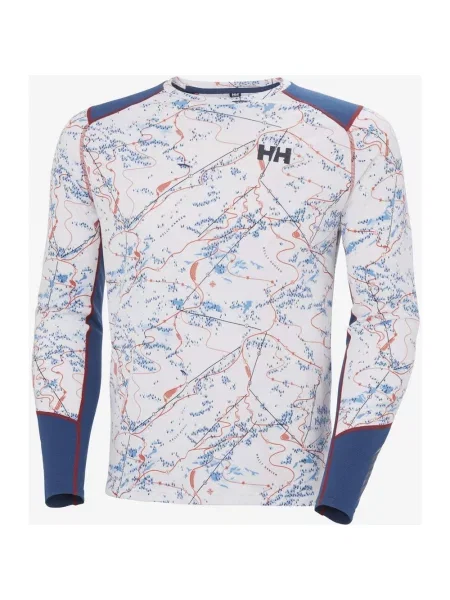 Koszulka z długim rękawem damska Helly Hansen Lifa Active Crew ciemnoniebieski czerwony S biały