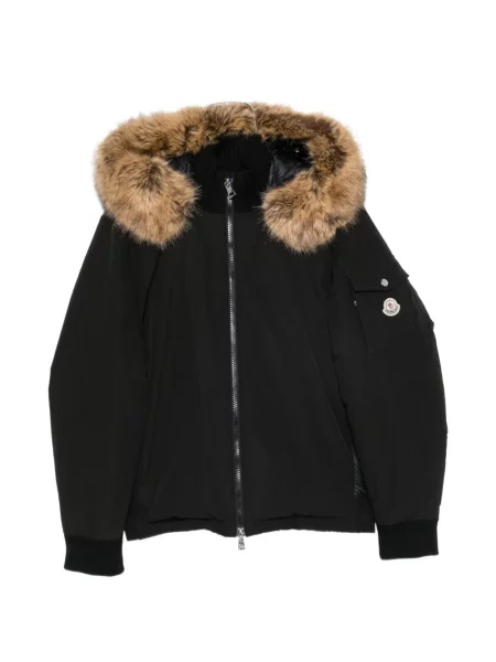 Καπιτονέ μπουφάν Moncler με γούνα μαύρο