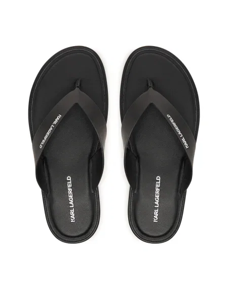 Bőr vietnámi papucs Karl Lagerfeld fekete