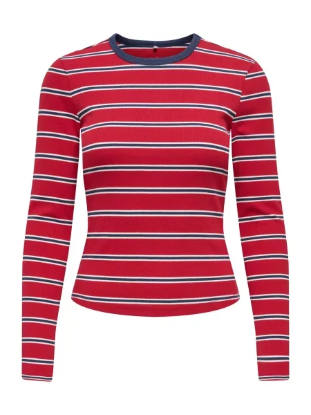 ONLY Tricou ONLVal albastru marin / roșu alb