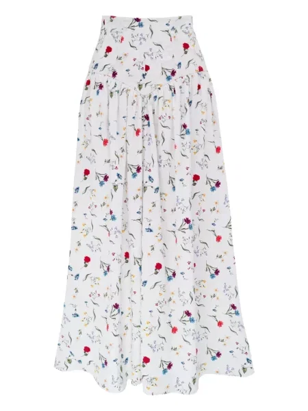 Spódnica midi Azeeza w kwiatki do kolan biała