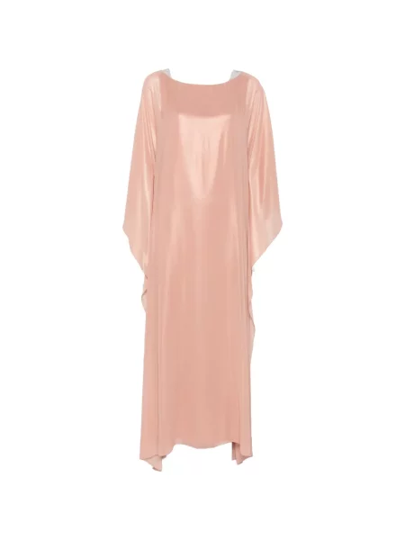 Sukienka midi Peserico do kolan z koralikami garniturowa różowa