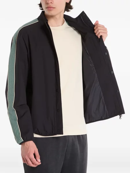 Ριγέ μπουφάν Ea7 Emporio Armani με αυτόγραφο μαύρο