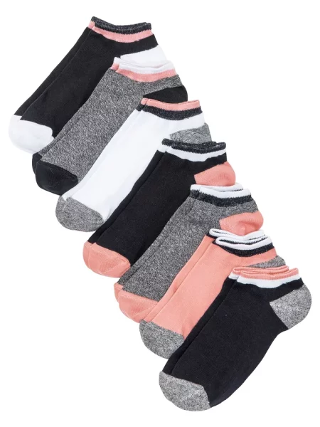 Skarpety do sneakersów z bawełny organicznej 7 par czarne