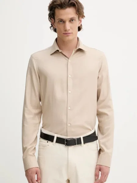 Calvin Klein Vlněná košile béžová